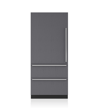 91 cm Designer Over-and-Under Refrigerator/Freezer with Ice Maker and Internal Dispenser – Panel Ready