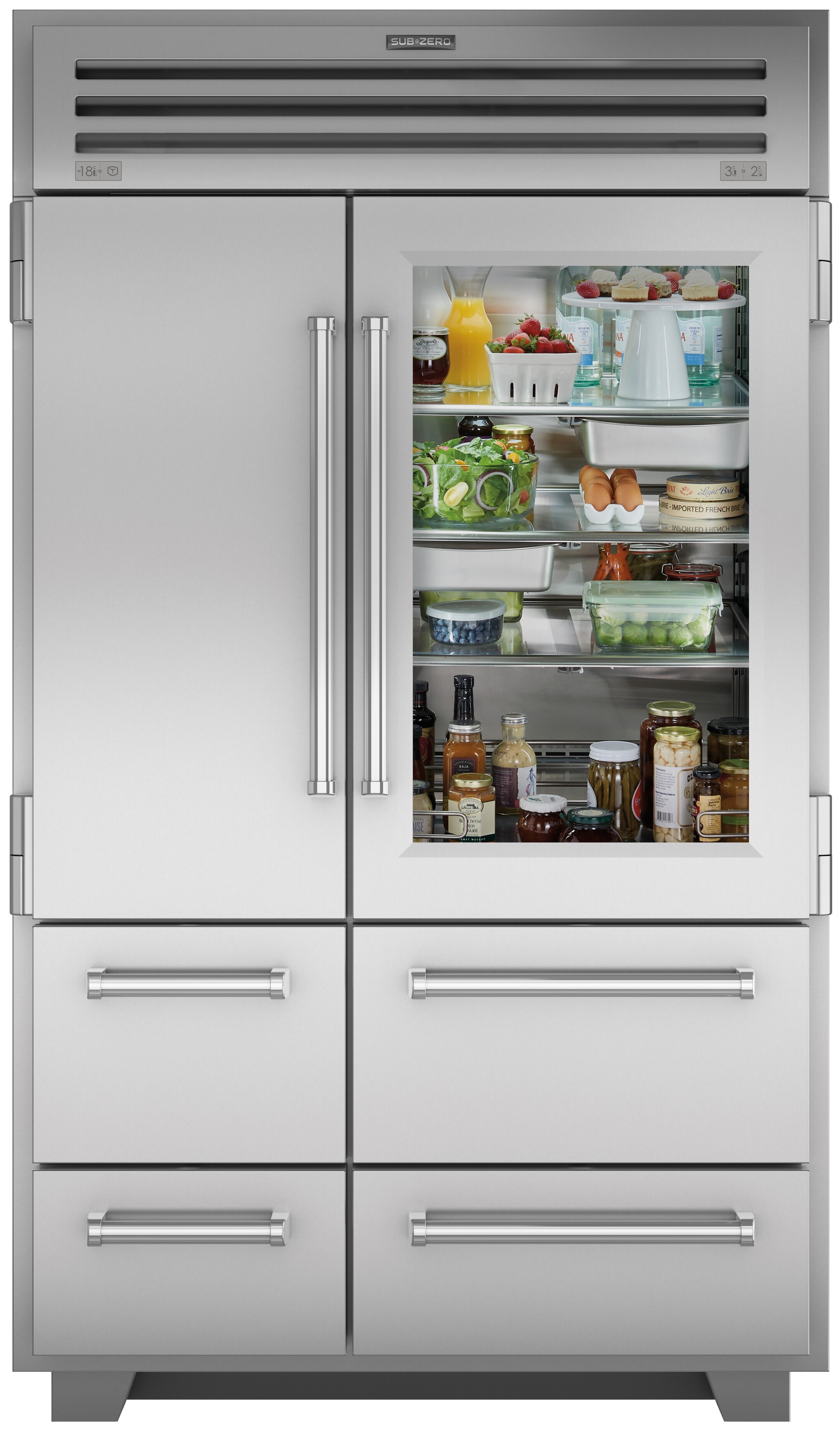 122 cm PRO Refrigerator/Freezer with Glass Door